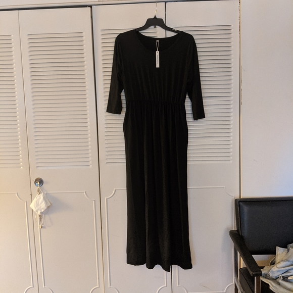 Wneedu Plus Size Black Maxi Dress 2XL - Picture 4 of 8